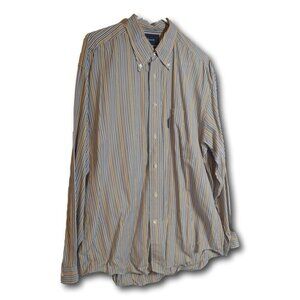 Mens Faconnable Striped Button Down Shirt Size: L